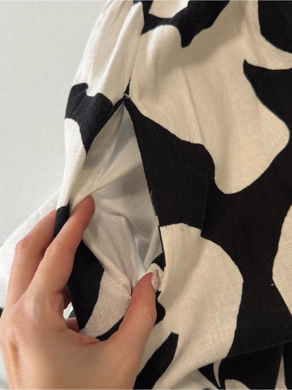 Abercrombie & Fitch Linen Blend Maxi Dress Black White Print Size Medium - Picture 6 of 9